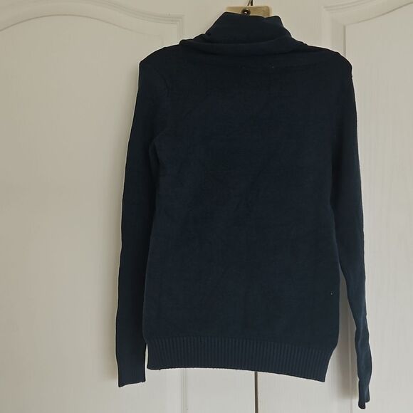 Suzy Shier Knitted Turtle Neck Long Sleeves Sweater XS Blue - Picture 4 of 16